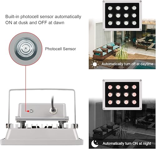 Miniatura 3 de Univivi Iluminador IR 850 nm 12 LED de gran angular para visión nocturna luz infrarroja LED impermeable con adaptador de corriente CC de 12 V para