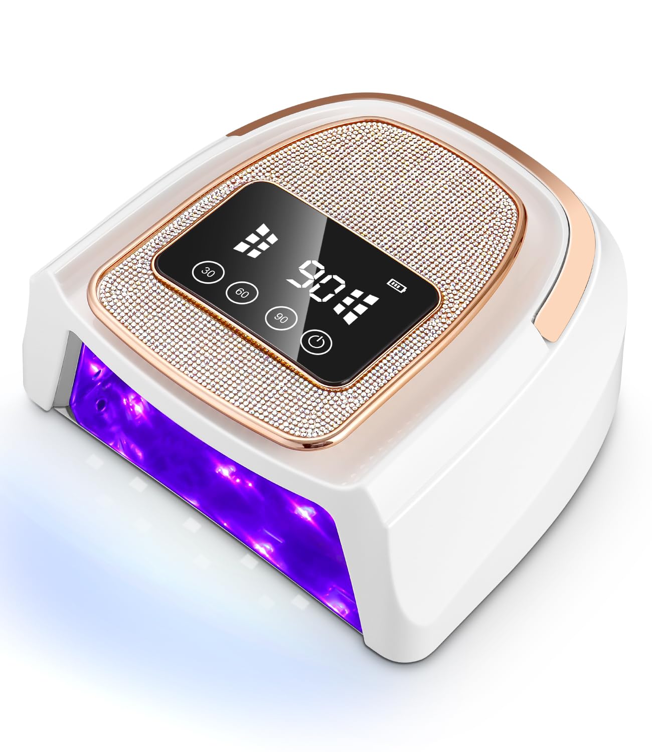 Lampara UV Led Uñas,Secador de Uñas,Lampara Uñas Gel,lampara uñas semipermanentes con 4 Temporizador,Con Pantalla LCD y Sensor Automático,Para Manicura Pedicure Nail Art en el Hogar