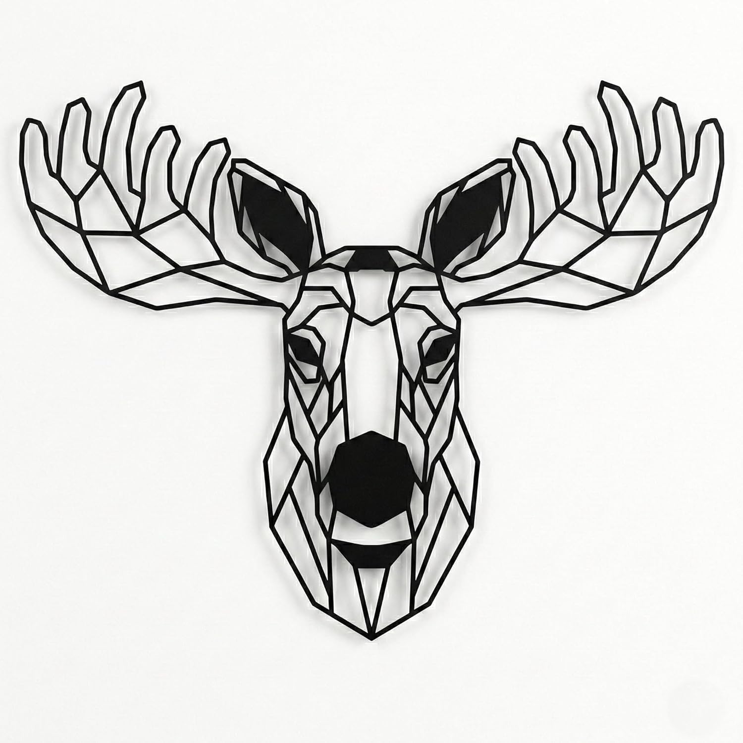 DEKADRON Metal Wall Art, Geometric Metal Moose Head Decor, Wall Hangings, Metal Moose Elk Sign, Home Décor, Office Decoration (18" W x 14" H / 45x35cm)