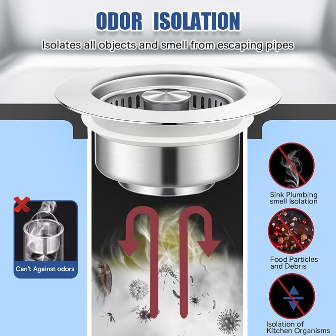 Colador para fregadero de cocina 3 en 1 de acero inoxidable miniatura 5