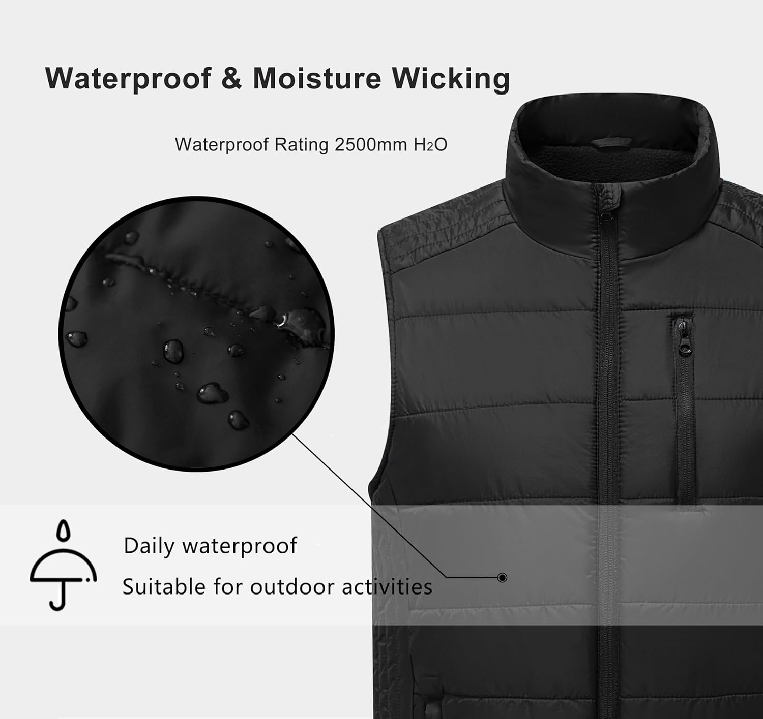 Vcansion Men's Outdoor Casual Stand Collar Padded Vest Coat - Image 6