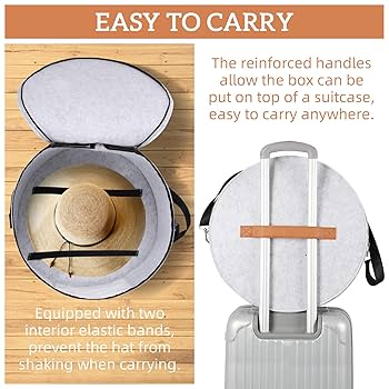 LITLANDSTAR Large Hat Boxes With Lids, Large Travel Box With Handles