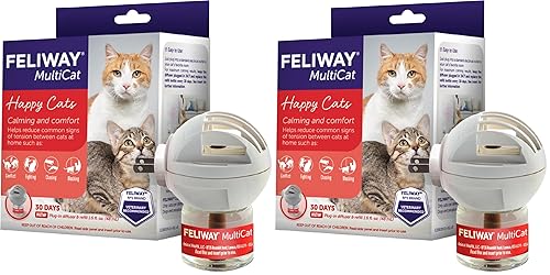 Miniatura 12 de FELIWAY MultiCat - Kit de iniciación de difusor de feromonas calmante enchufable para gatos de 30 días, 48ml (1.6 fl oz) - Ayuda a reducir