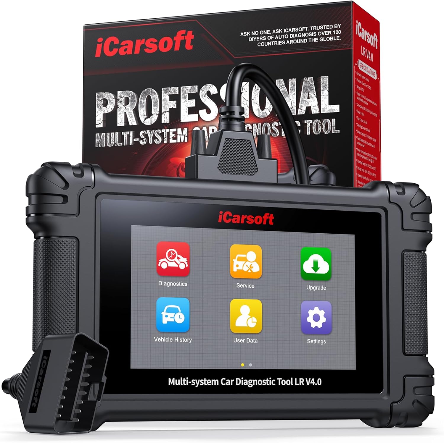 iCarsoft LR V4.0 Full Systems Bidirectional Diagnostic Scan Tool for Most Land Rover/Jaguar and Other 2 Car Makes from 1996-2023 Automotive OBD2 Scanner Up to 51 Service Graphic Data Car Code Reader