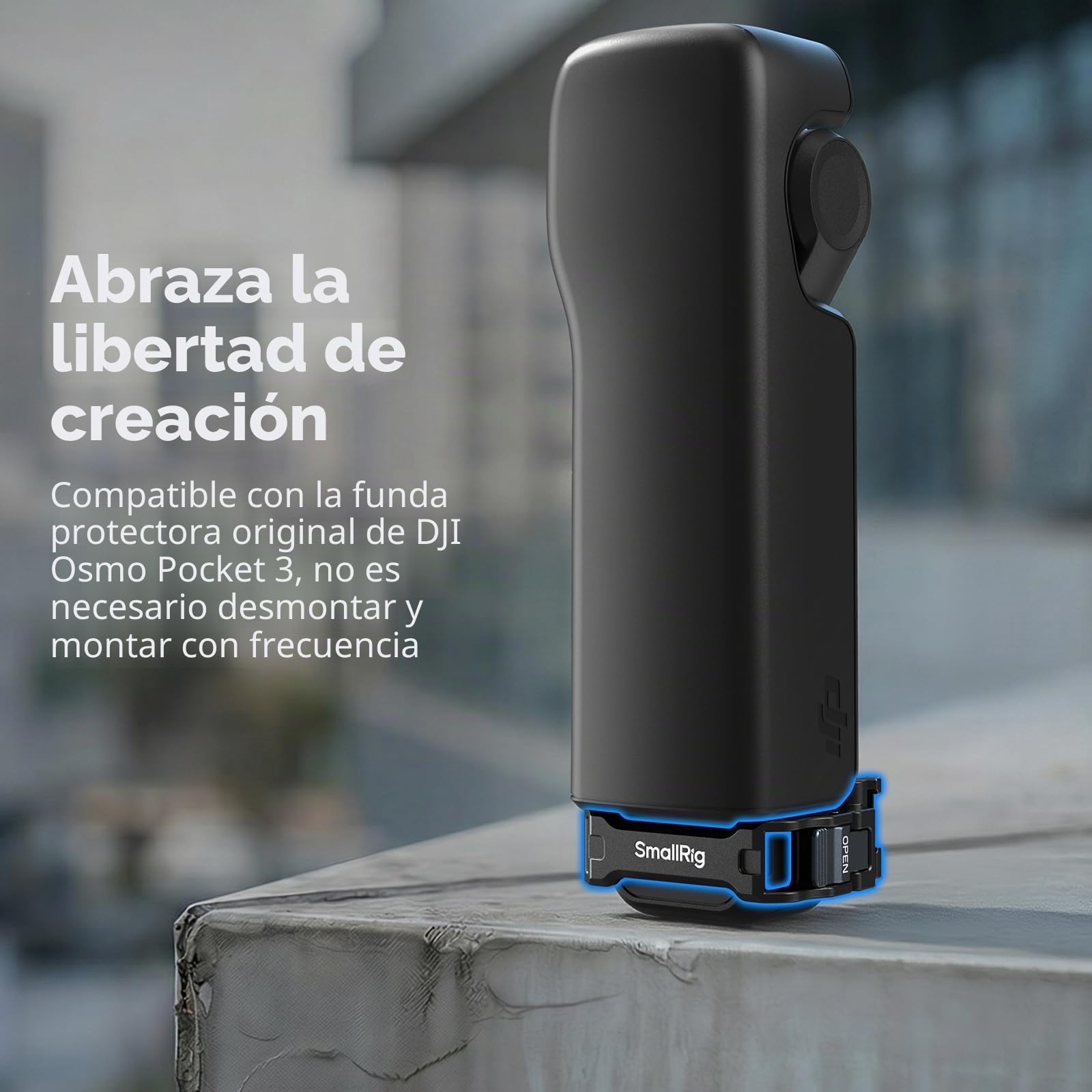 SMALLRIG Jaula de expansión para DJI Osmo Pocket 3, adaptador de montaje reversible con rosca de 1/4"-20, zapata fría y soporte de 2 polos, diseño de acceso completo, compatible con estuche