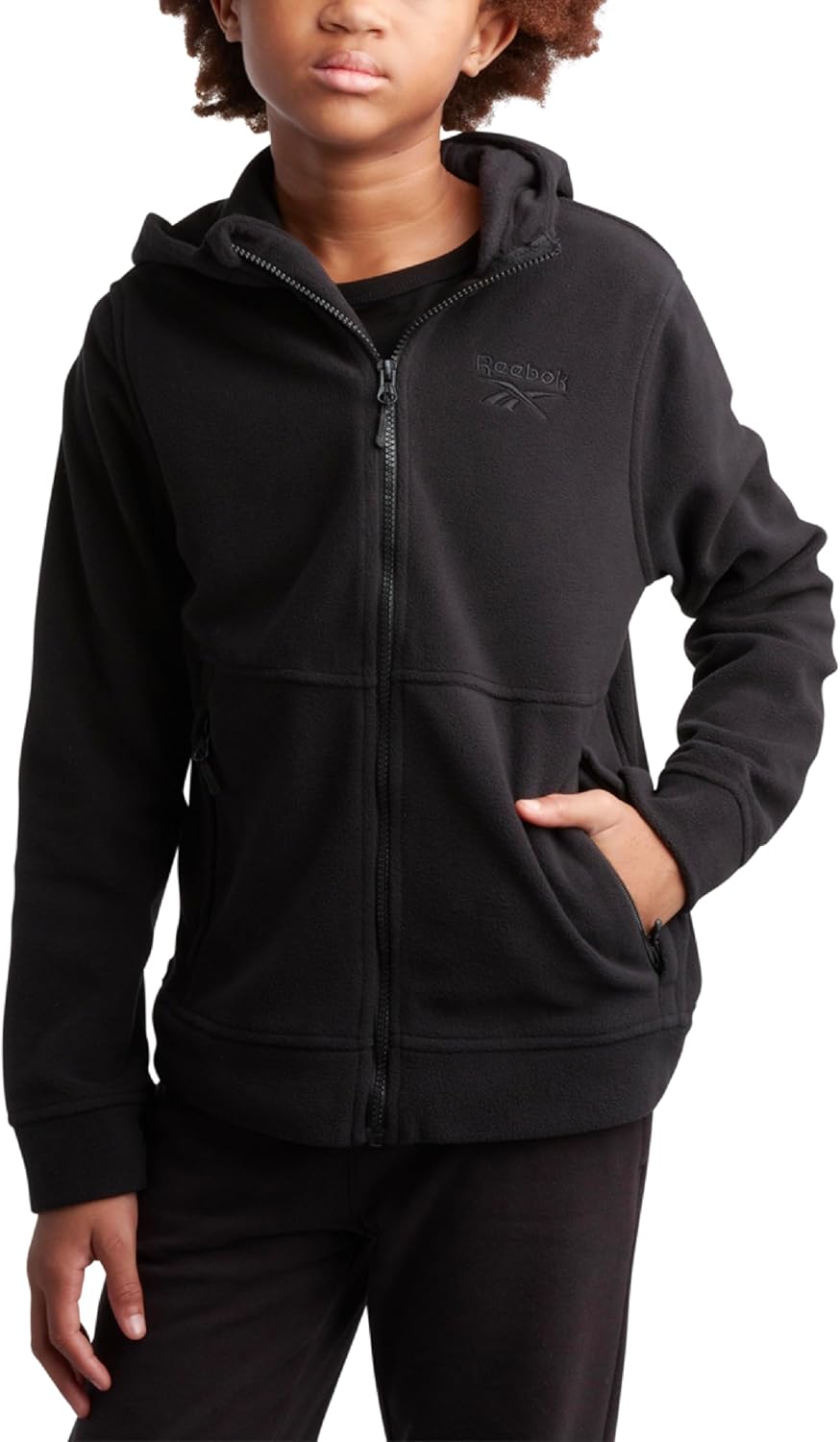 Reebok Boys' Jacket - Warm Polar Fleece Insulated Jacket - Weather Resistant Zip Up Hooded Jackets for Boys (Sizes: 4-20)