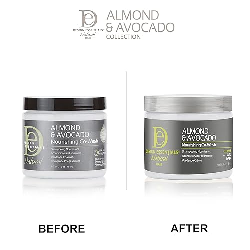 Miniatura 2 de DESIGN ESSENTIALS Co-wash nutritivo natural de almendras y aguacate, blanco, 1 libra