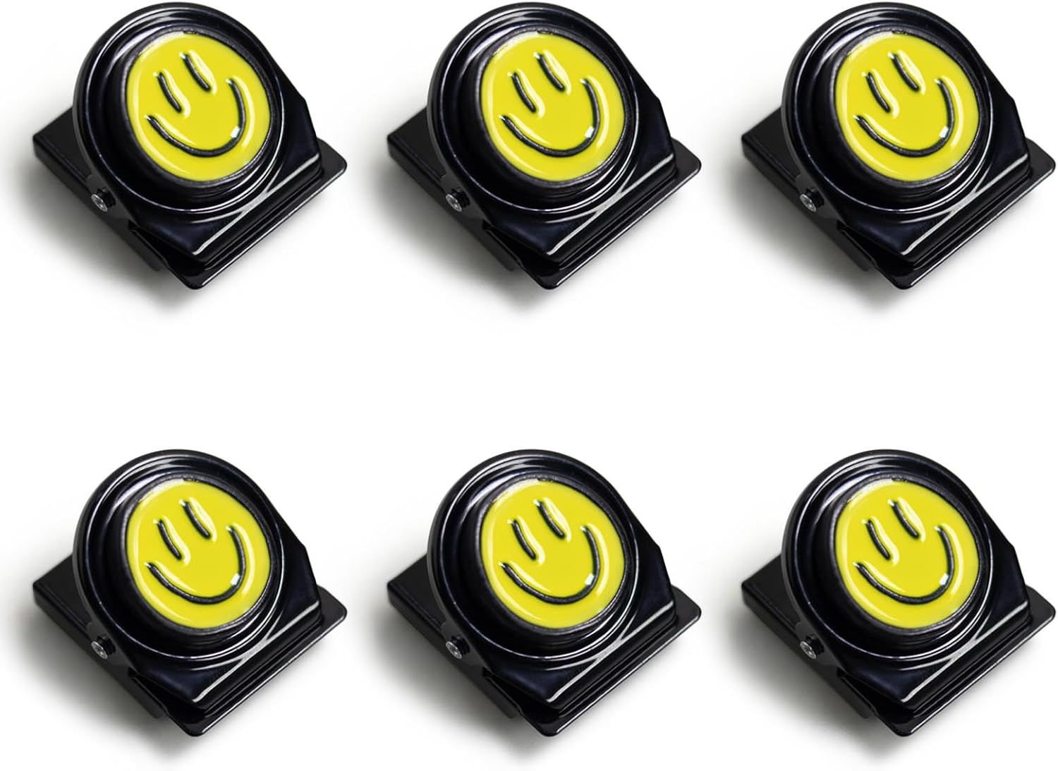 Happy Face Magnetic Clips, 6 Pack Fridge Magnets, Heavy Duty Magnet Clips