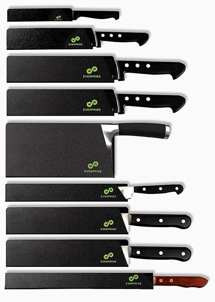 EVERPRIDE 9-Piece Knife Guard Set, Universal Blade Cover Sheaths for Chef and Kitchen Knives Durable Knife Edge Guards Include Multiple Sizes to Protect Your Full Set of Knives - Knives Not Included