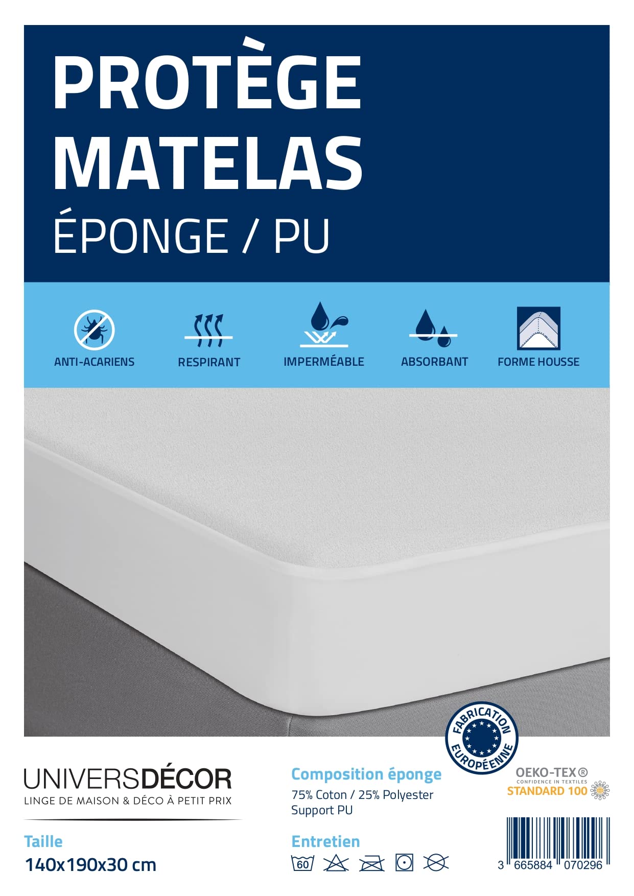 Coprimaterasso impermeabile e antiacaro 90x190cm Pikolin Home | Leroy