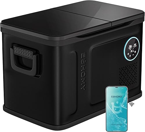 EUHOMY Refrigerador de 12 voltios, enfriador eléctrico de 37QT de doble zona con control por aplicación, refrigerador para automóvil con 12/24V DC