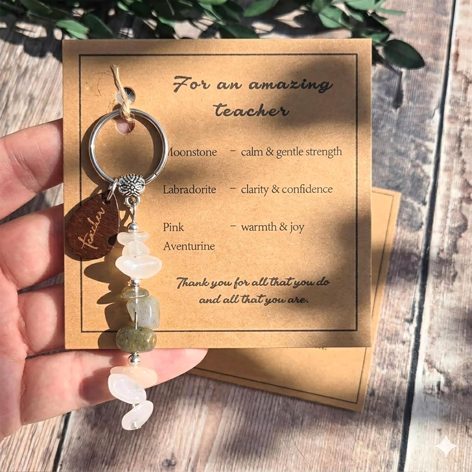 Teacher Appreciation Gifts for Women Set of 4,Teacher Appreciation Gifts in bulk,End of Year Teacher Gifts with Positive Dolls Crystal Keychains Heart Bookmarks