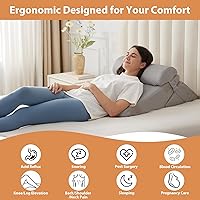 Vista 8 de 3PCS Wedge Pillow Set, Adjustable Wedge Pillow Headboard, Bed Wedge Pillows for Back Pain Relief, Sleeping, Post Surgery, Back Support Pillow for