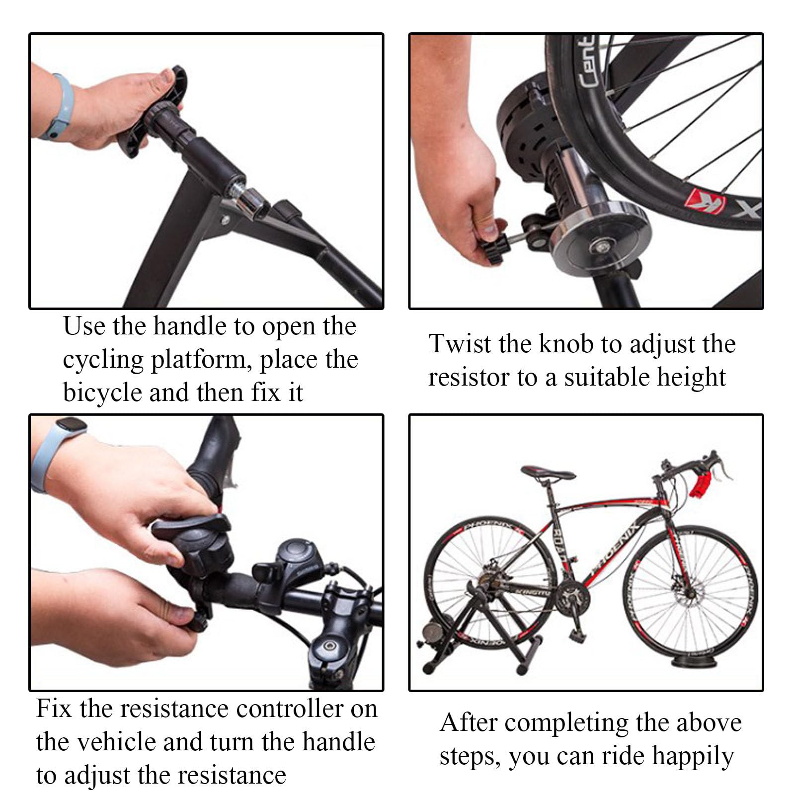 Rodillo Bicicleta Plegable 26' y 29' Magnético 6 Niveles máx,Rodillo de Entrenamiento para Bicicleta,Entrenamiento Ciclismo Interior