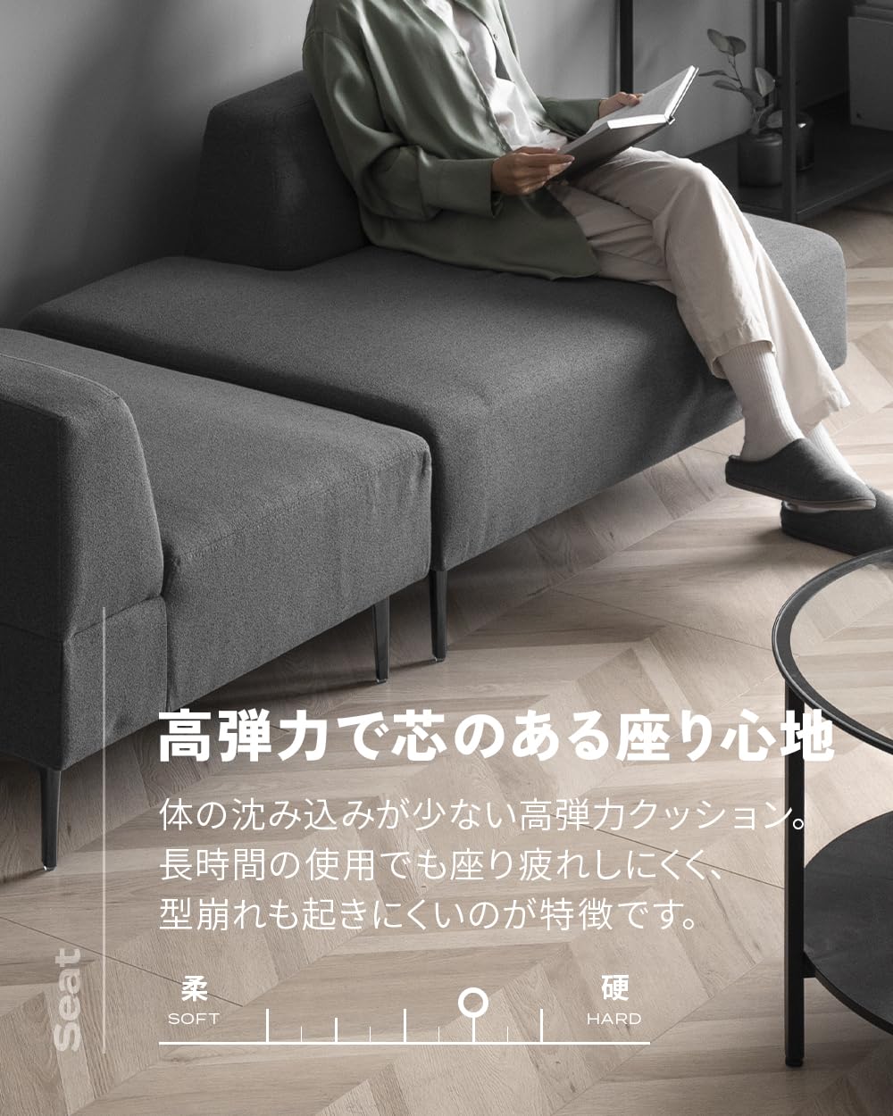 Amazon｜LIFEDEPT フルカバーリング 3人掛けソファセット グレー