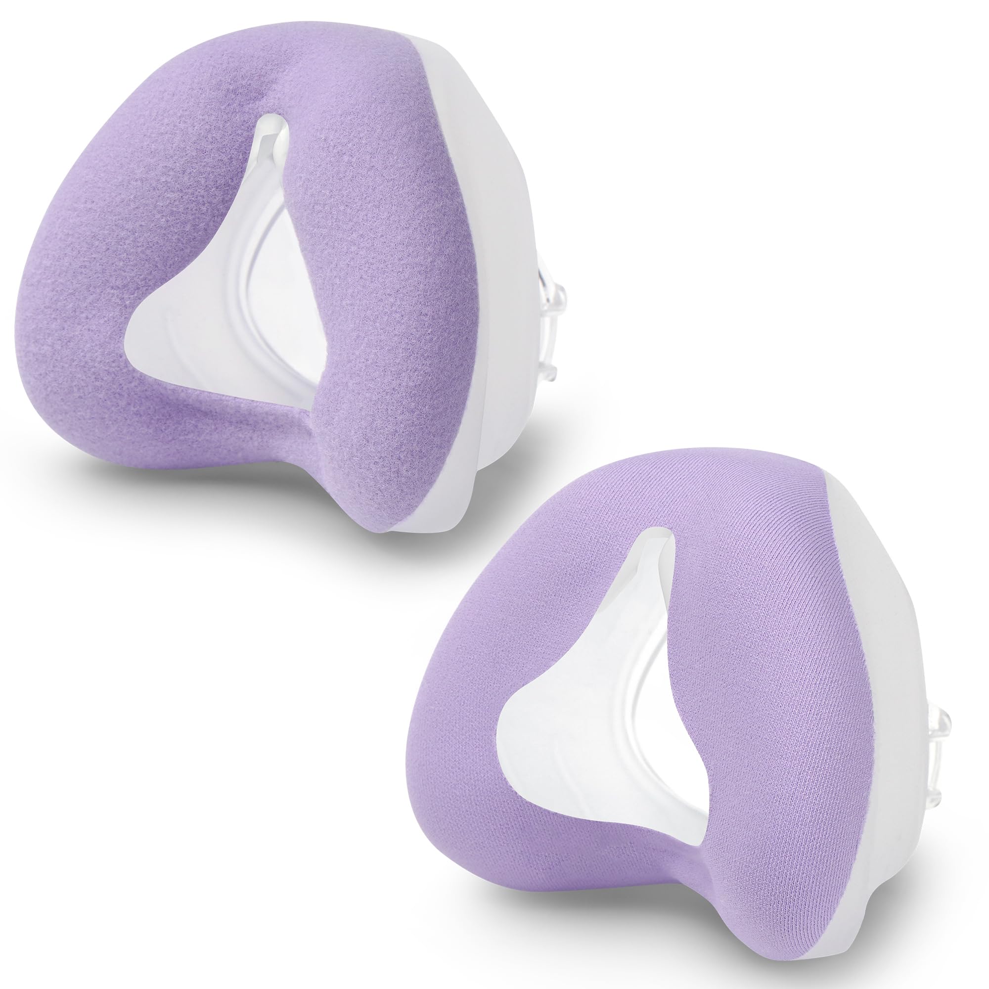 Máscara nasal compatible con las almohadillas de la máscara AirFit N20 para máscaras CPAP de repuesto N20 Perfect Fit Máscara de terciopelo y máscara de tela (2 moradas-L)