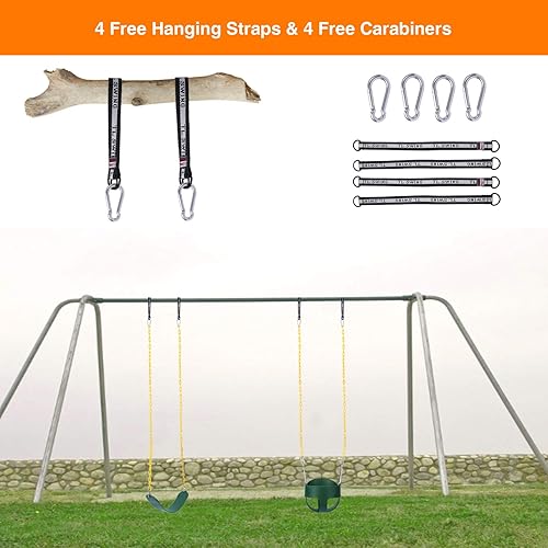 Miniatura 74 de RedSwing Asiento de columpio con respaldo alto para niños pequeños con cadenas recubiertas, asiento de columpio resistente para niños, para Columpio