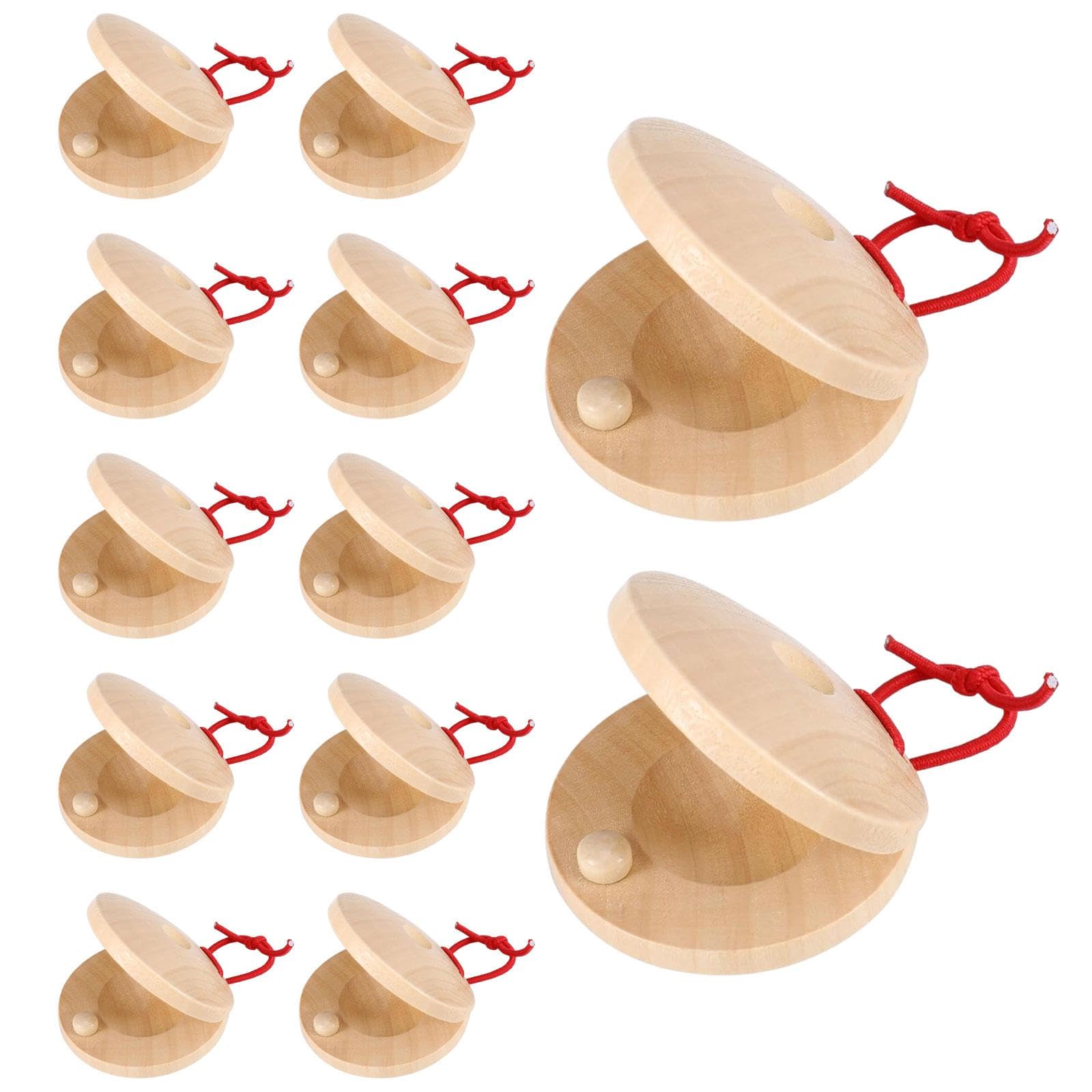 Juego de 5 12 castañuelas españolas de mano para niños pequeños y adultos