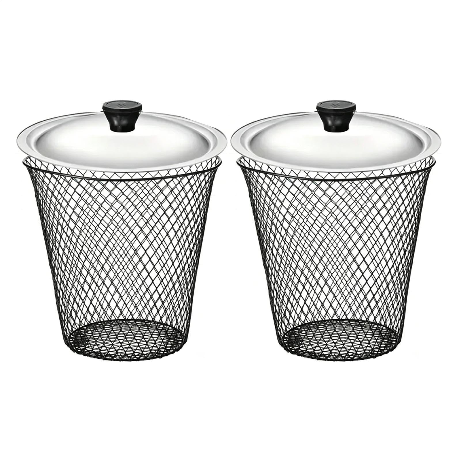 Compostador de Lombrices 2 Piezas Productor Fundición Malla Metálica | Para Cría De Lombrices Con Tapa Para Residuos Jardín Agricultura Urbana Jardinería Y Restos Cocina Fertilizante Vegetal