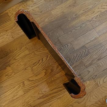 津軽塗り 木製 足付 花台 飾り台 台座 ディスプレイ台 ミニテーブル 盆栽台 Amazon.co.jp: 3613) 津軽塗 木製巻足花台黒堆 飾り台 床の間