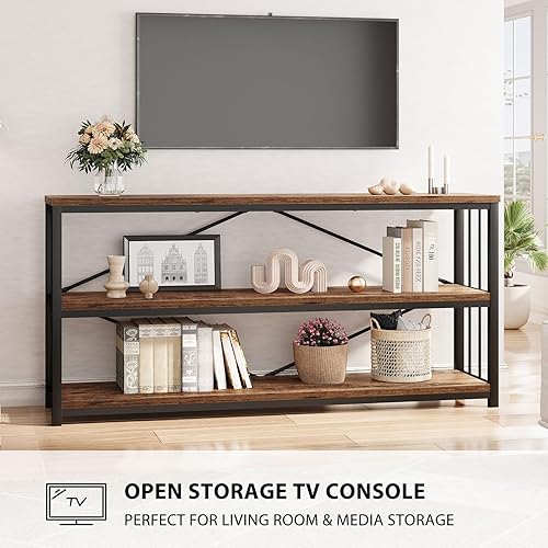 Miniatura 100 de LVB Mesa consola negra, mesa de entrada moderna para pasillo sala de estar, mesa de sofá industrial detrás del sofá, mesa de entrada de metal de