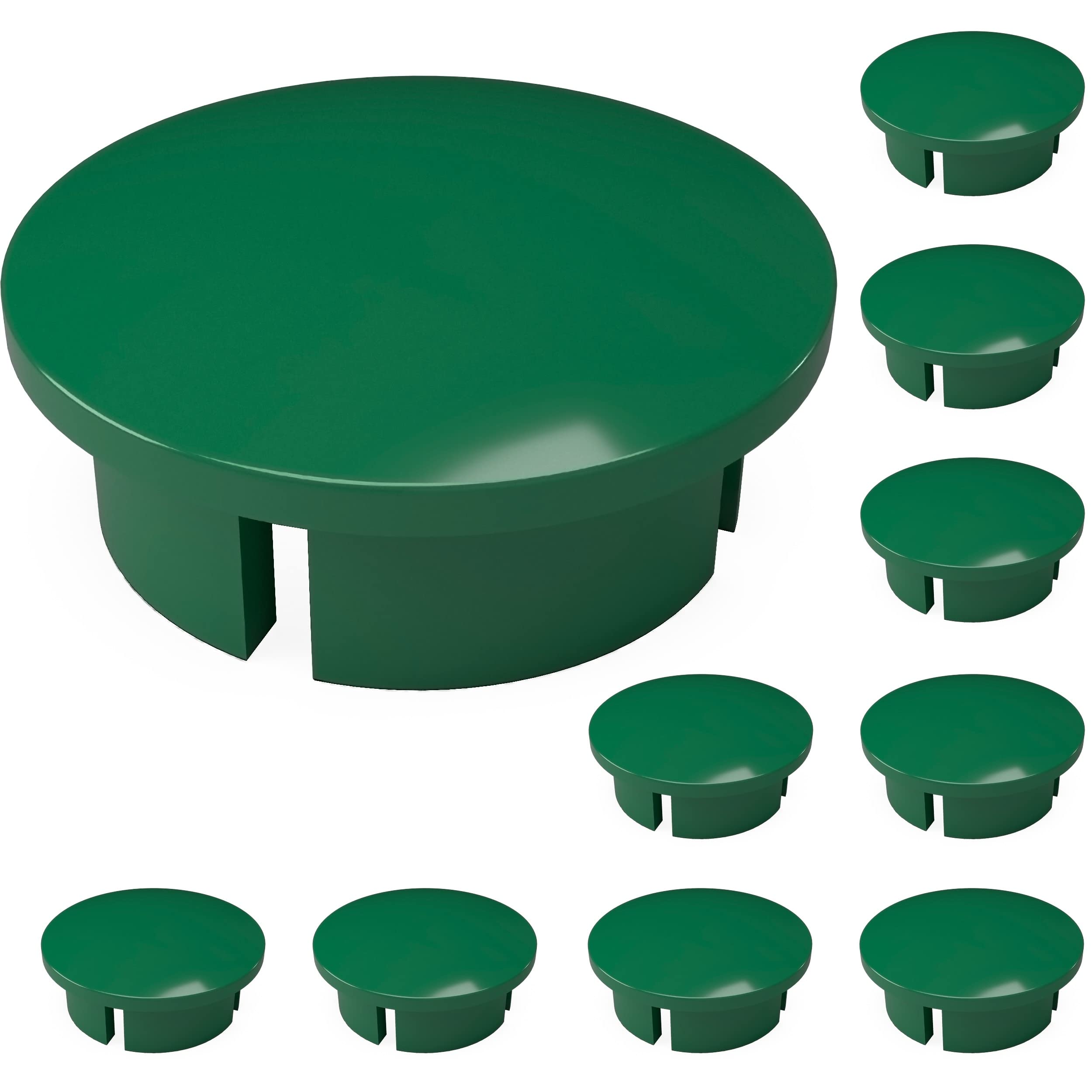 FORMUFIT F001IDC-GR-10 PVC Internal Domed End Cap, Furniture Grade, 1" Size, Green (Pack of 10)