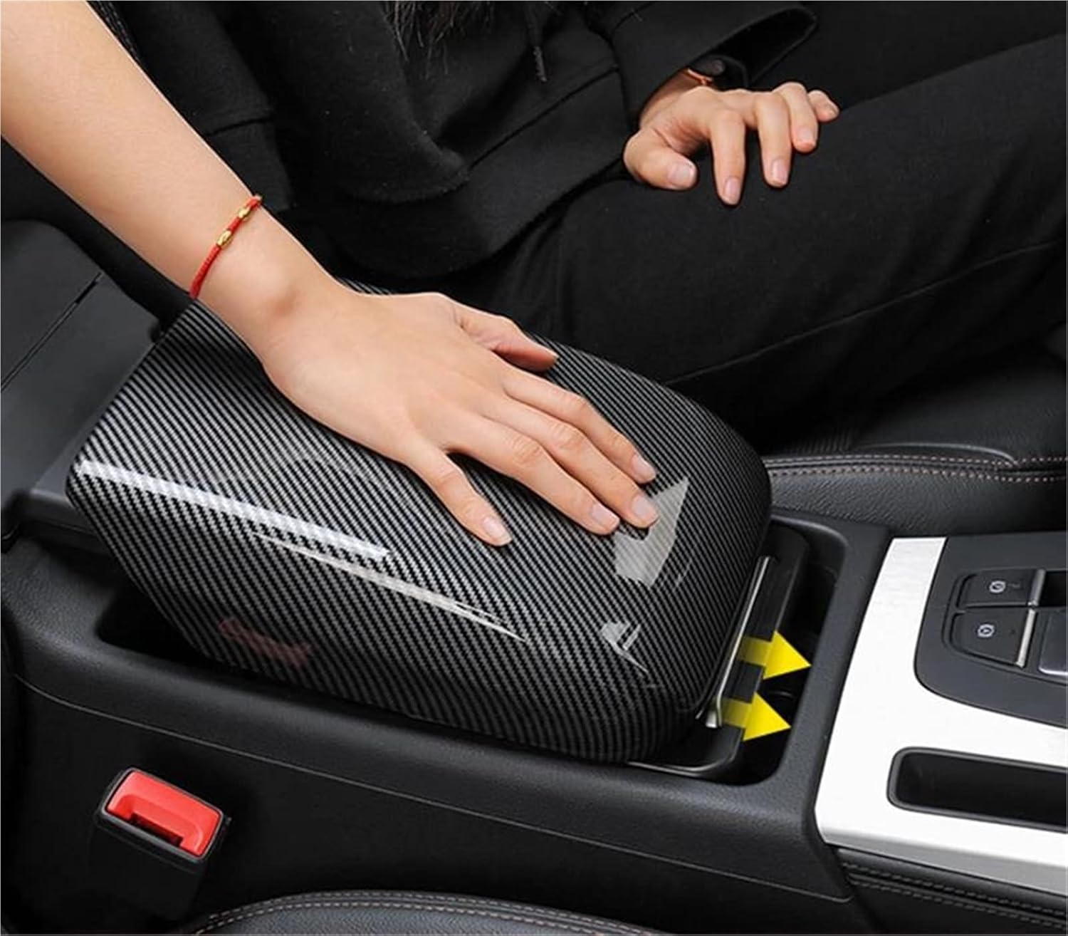 Armrest Box Protective Cover Car Styling Interior Carbon Fiber Center Console Armrest Box Panel Decorative Cover for Q5 FY 2018-2022