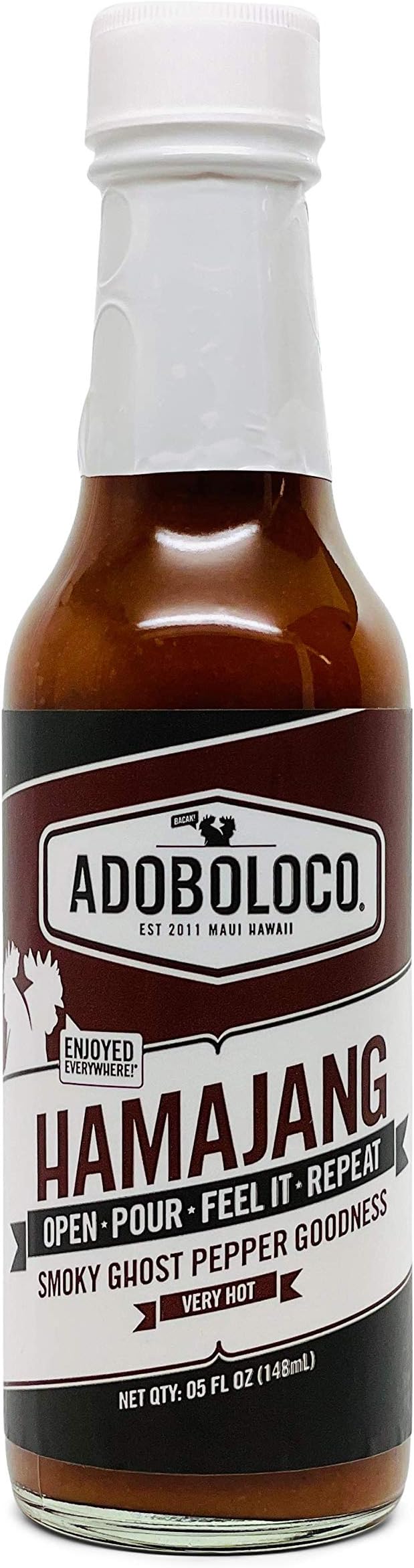 Adoboloco Hot Sauce Hamajang Hawaiian Smoked Ghost Pepper Sauce, 5oz