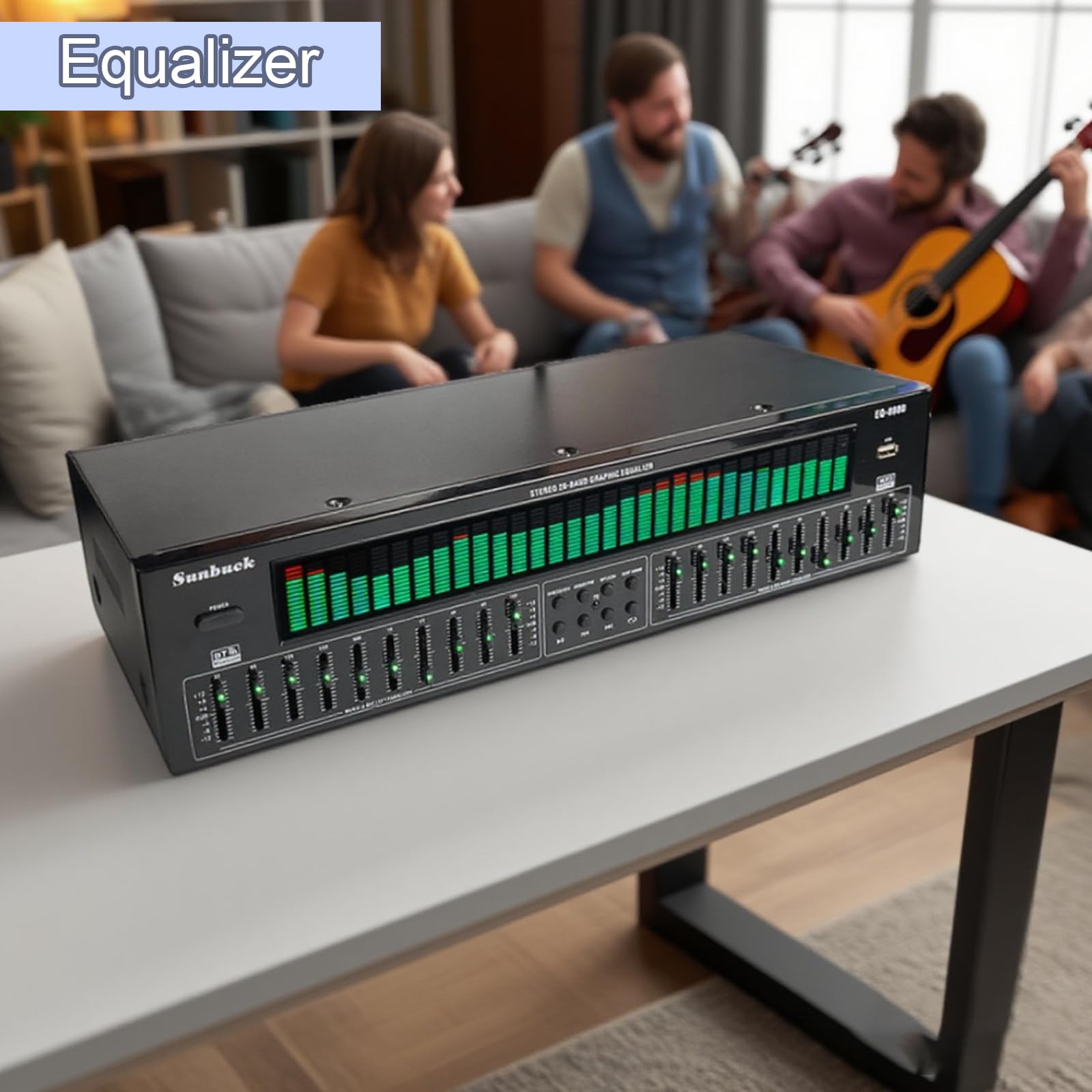 Ecualizador Profesional De Doble Canal, Ecualizador Gráfico De 31 Bandas, Decodificación De Audio Digital Óptico Coaxial Bluetooth 5.4, con Ajuste Independiente De Graves, Medios Y Agudos