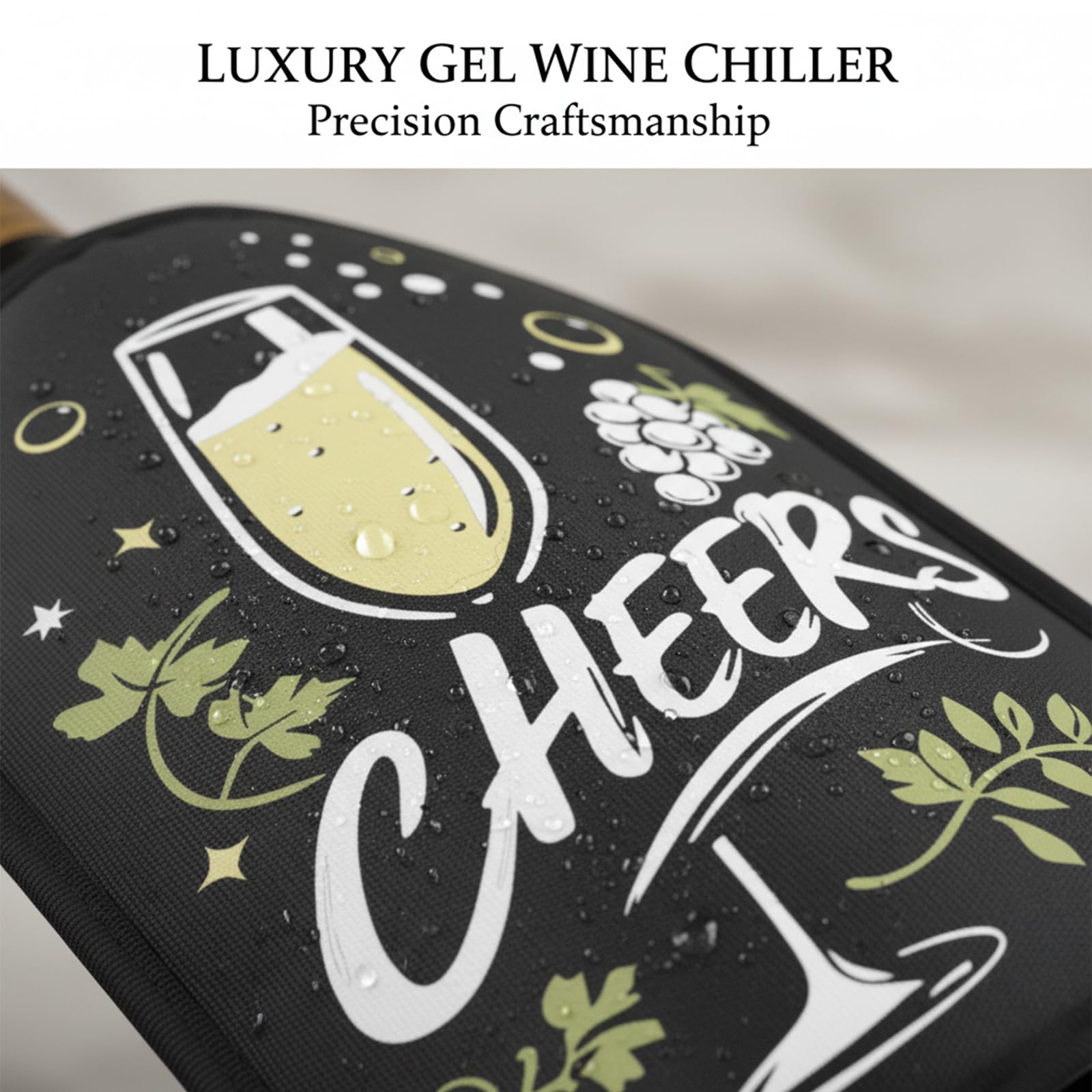 Gel Wine Cooler Sleeve & Holder - Freestanding Wine Bottle Cooler for Red, White, Sparkling Wine and Champagne, Portable Ice Wine Sleeve Carrier with Reusable Cooling Gel — Amazon image 4