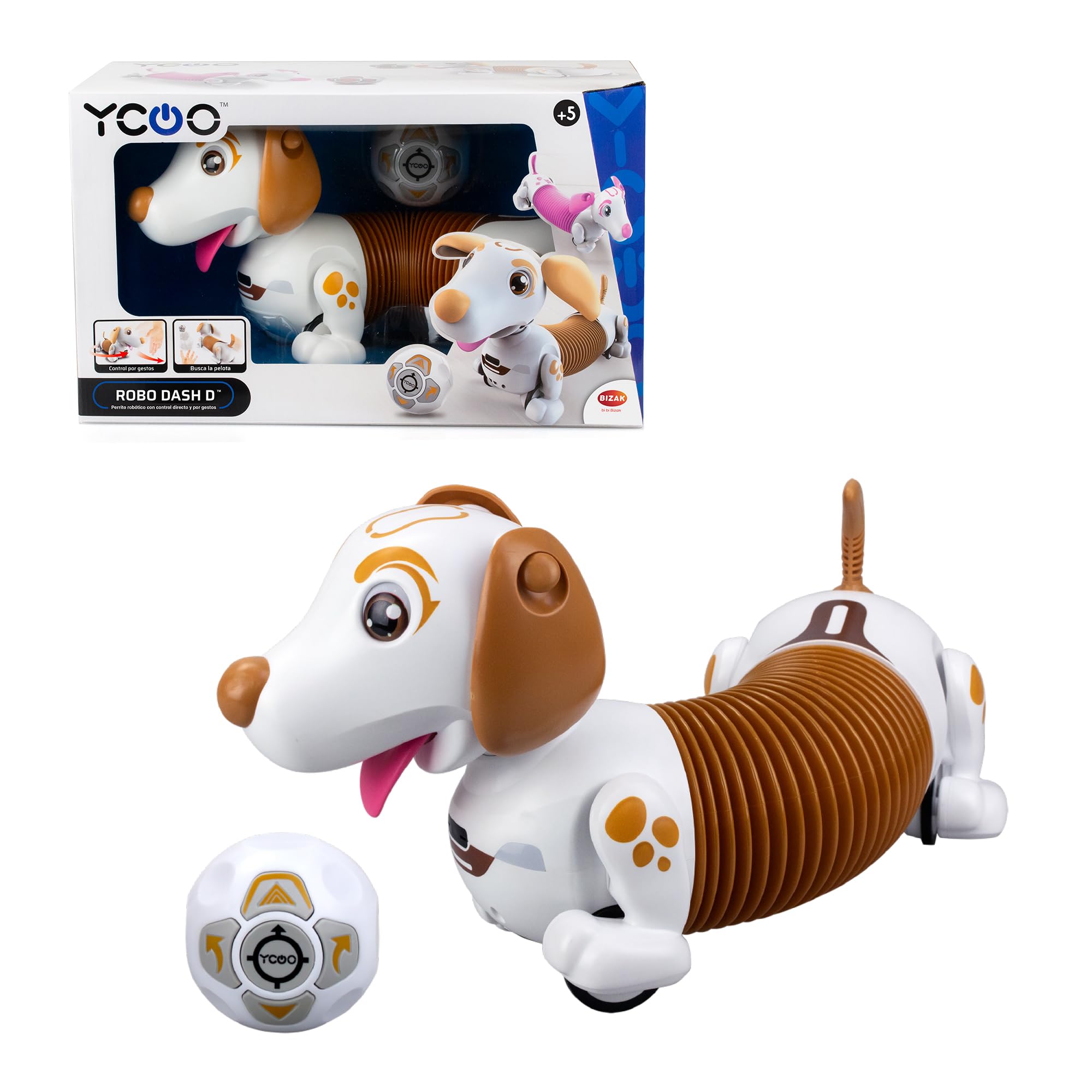 Bizak Robo Dash D Marrón, Perro Interactivo teledirigido y