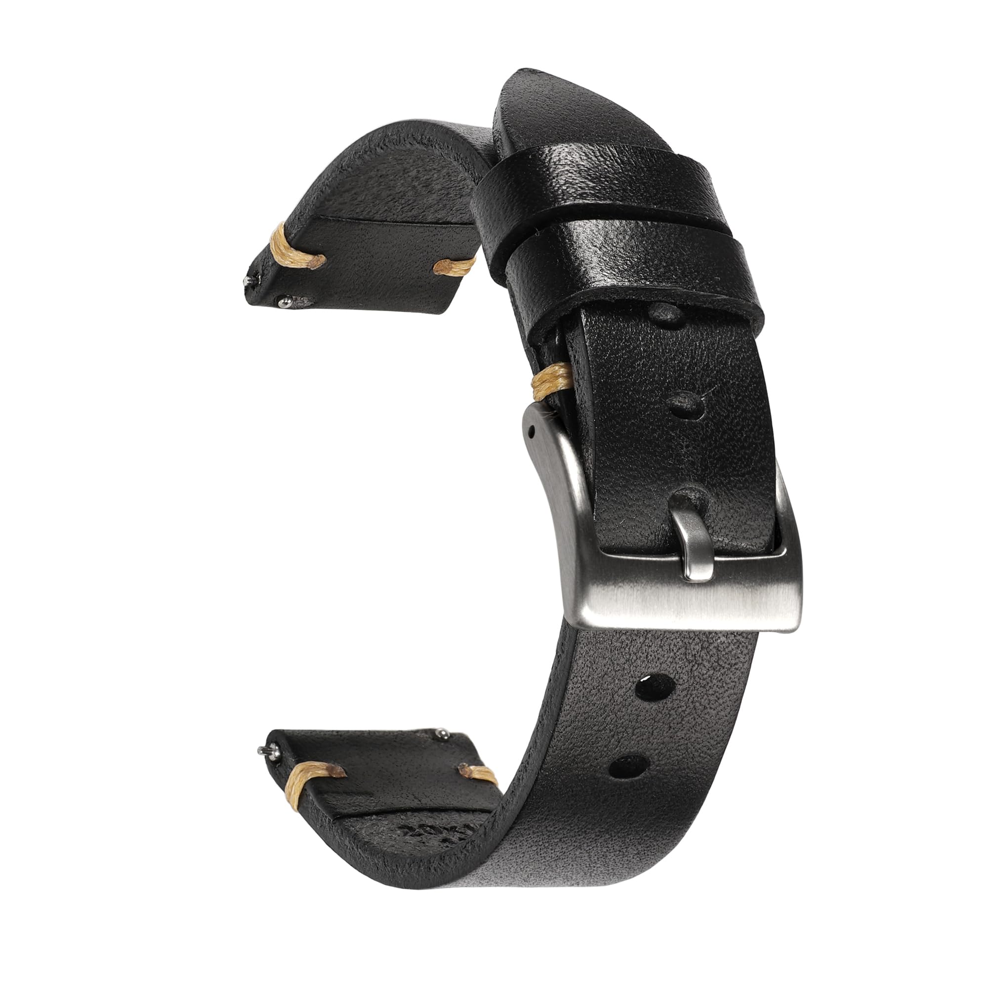 Sponsored Ad - Retro Handmade Watch Band, Quick Release Vintage Leather Watch Strap Replacement,Choice of Width-18mm 20mm 22mm 24mm or 26mm