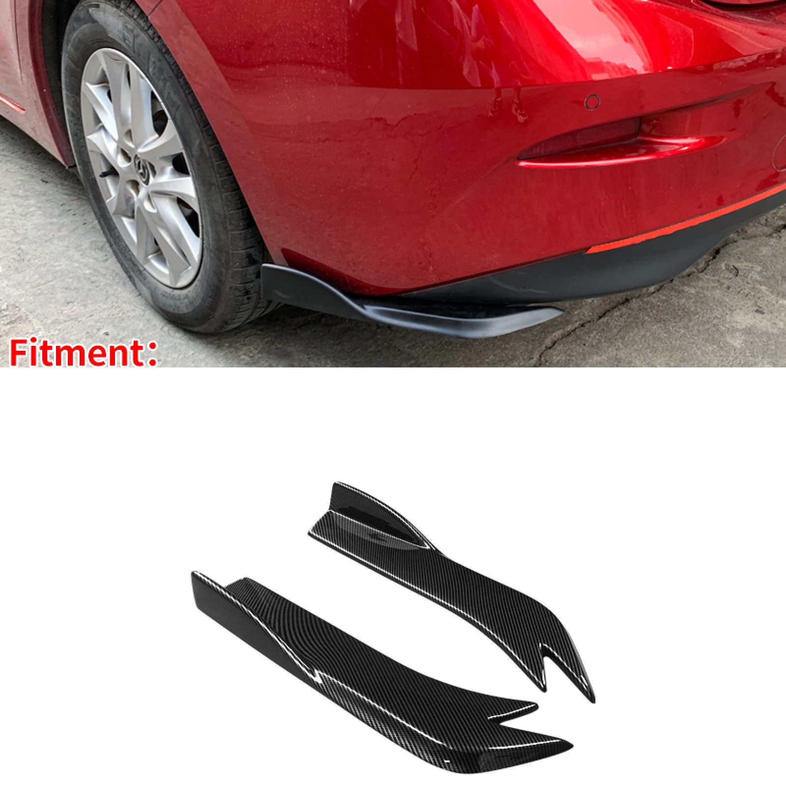 pour Mazda 3 Axela 2014 2015-2019, Pare-Chocs arrière de Voiture Spoiler Wrap Protector Garniture Accessoires Bande décorative ABS Kit
