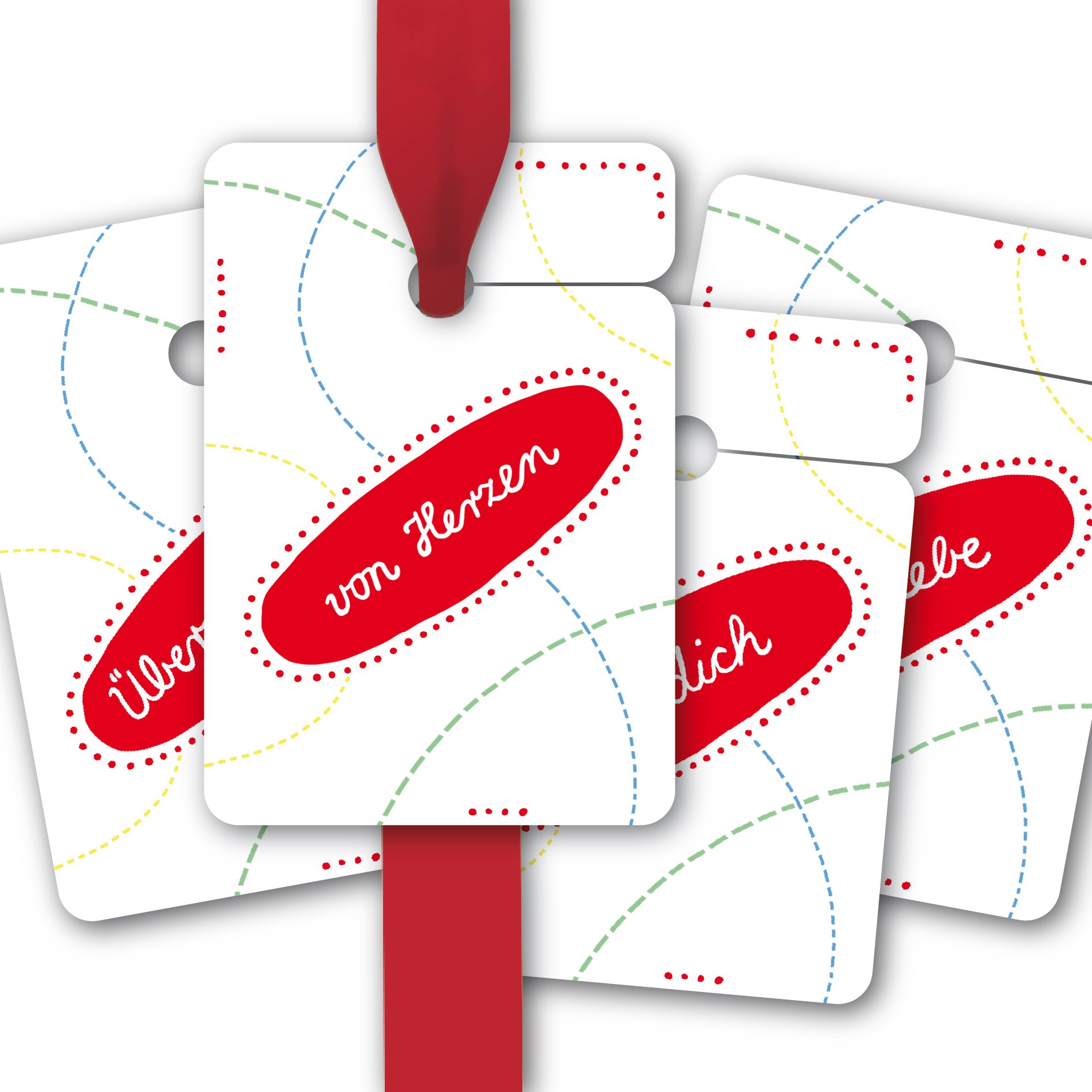 Herzliche Geschenk Anhänger, Papieranhänger, Hangtag-Set (80Stk) für Freunde und Familie z.B. zum Geburtstag: für Dich | von Herzen | in Liebe oder als Überraschung • um Geschenke schöner zu schenken