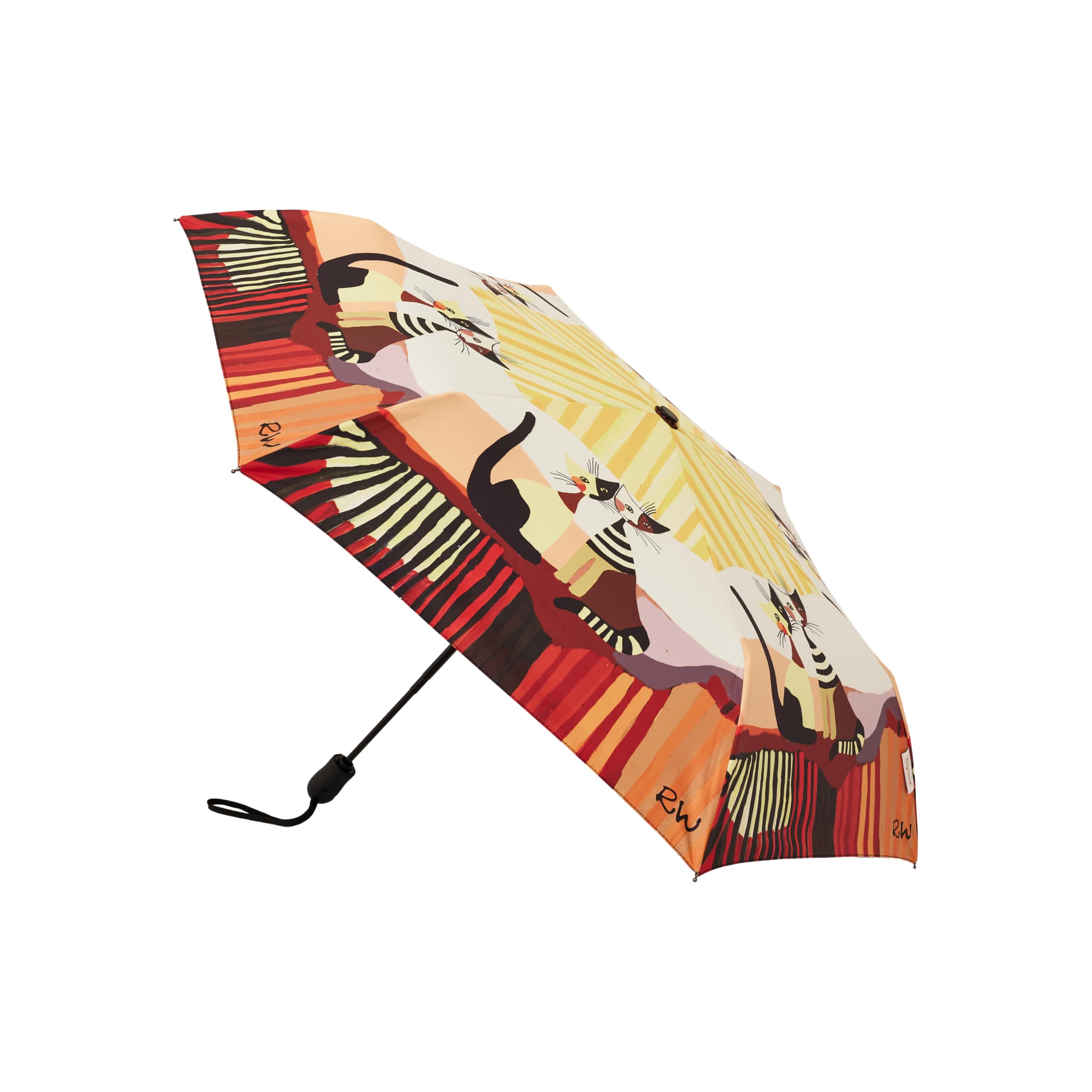 Signare Resina Cat Cappia Tapestry Automatic Folding Umbrella, Cat Design By Rosina Wachtmeister, Artistic Pattern (, Um-Auto-Rwc-Coppia) Standard