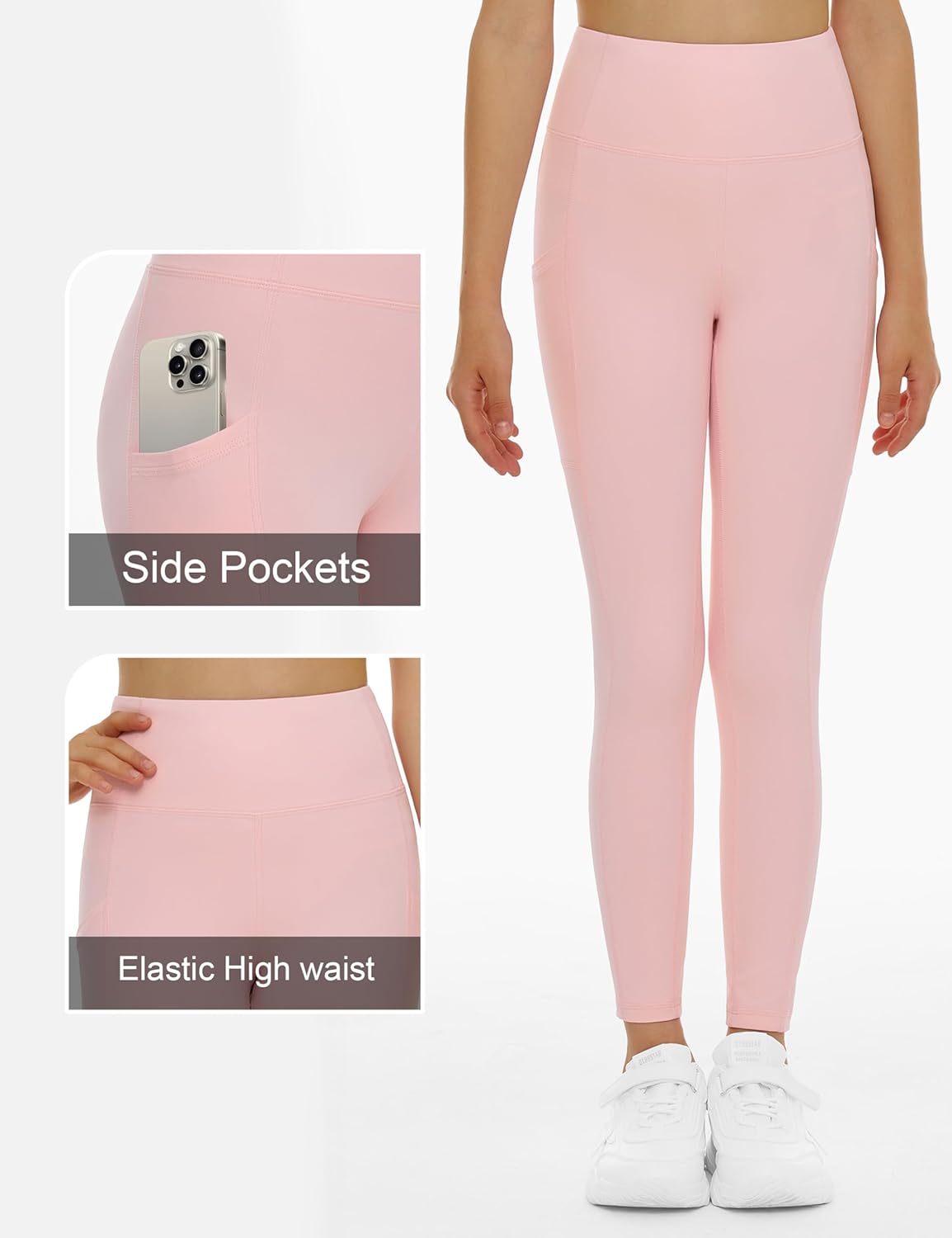 THE GYM PEOPLE Girls Workout Leggings Kids High Waist Stretch Athletic Dance Yoga Pants with Pockets - Image 6