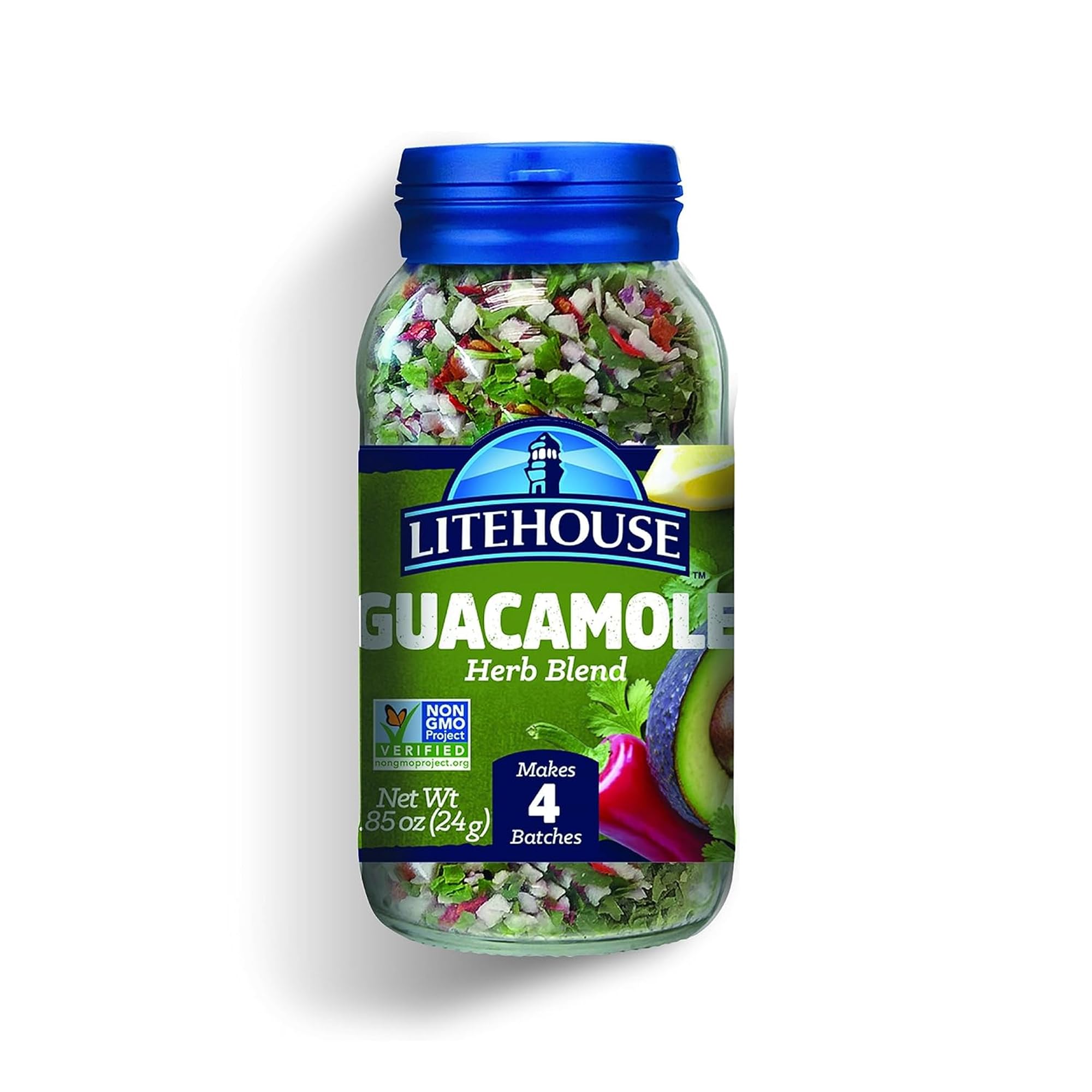 Litehouse Freeze Dried Guacamole Herb Blend - Guacamole Seasoning, Gluten Free, Vegetarian, Keto, Non-GMO, No Refrigeration Required, Great Guacamole Mix Spicy- 0.85 Ounce