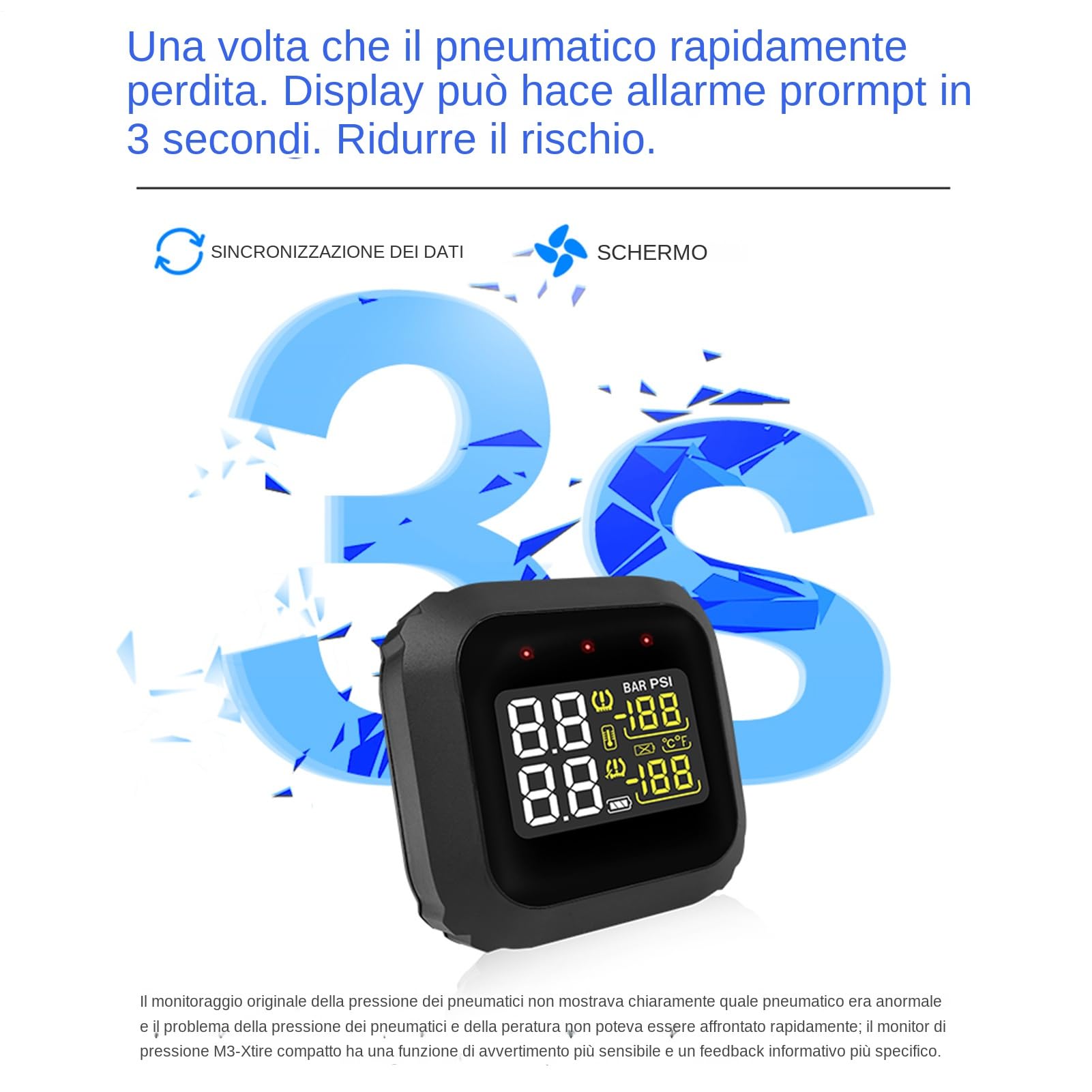 Manometro Digitale Strumento Portatile In Reale | Misuratore Di Pressione Pneumatici Per Riparazione Auto Viaggio Automobili Bicicletta Veicoli Manutenzione Camion Uomini