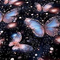 Vista 3 de Sábana bajera ajustable con bolsillo profundo, sábanas de tela impresa con patrón 3D (mariposa negra, individual)