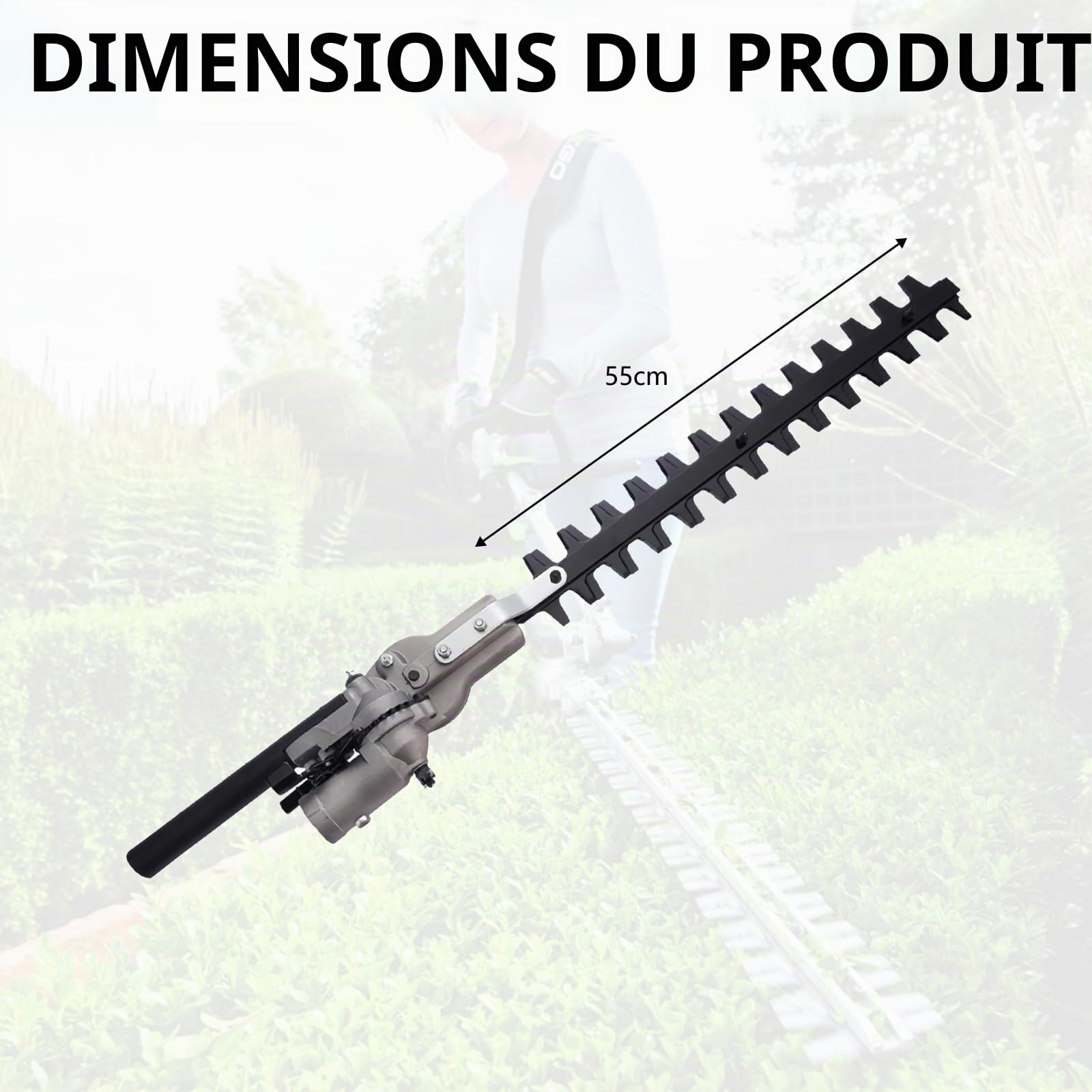 Accessoire Taille Haie, Universelle Lame de Coupe de 43cm Tête de Taille-Haie Outil de Jardinage Accessoire Taille Haie Electrique Lames en Acier au Manganèse 65 Diamètre du Trou 26mm