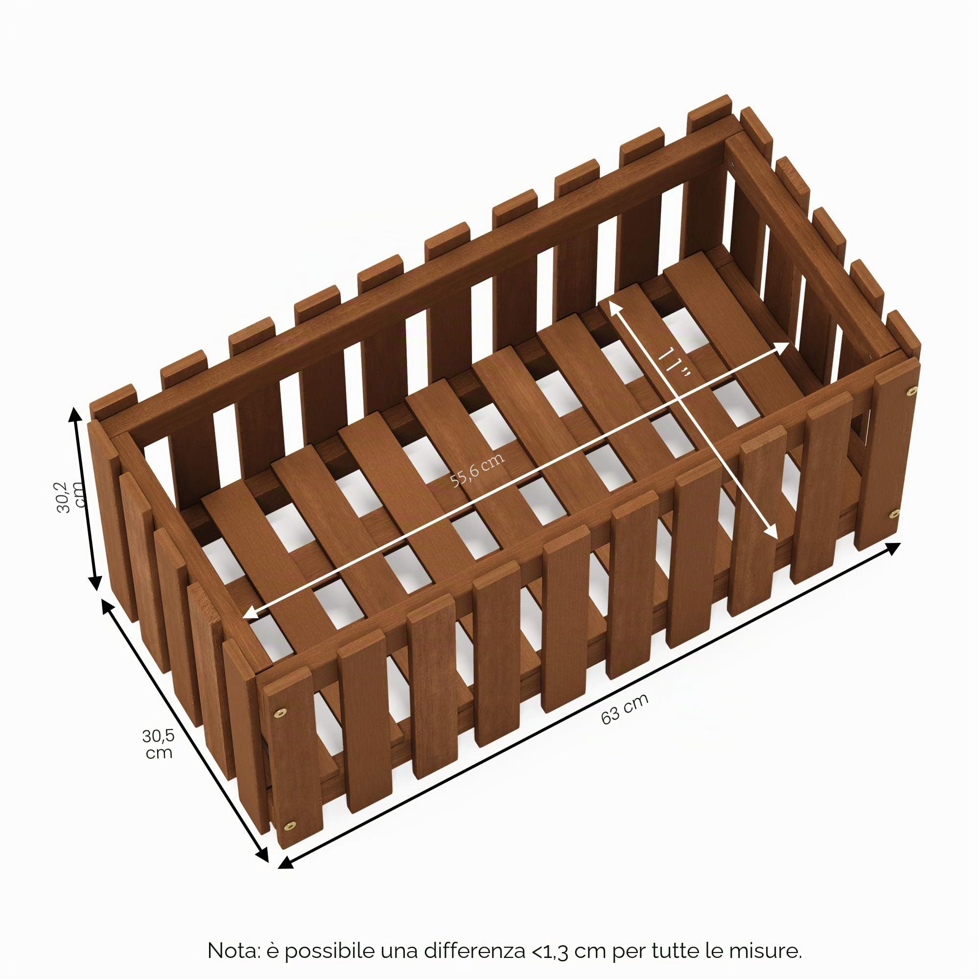 Furinno Tioman Fioriera, in Legno, 30.23 x 30.48 x 62.99 cm, Naturale