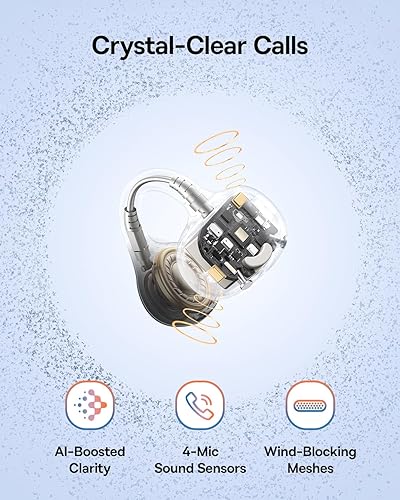 Miniatura 6 de Baseus Bass BC1 Auriculares de oreja abierta con clip, comodidad de anillo abierto con clip de triple curva, sonido potente con SuperBass, llamadas