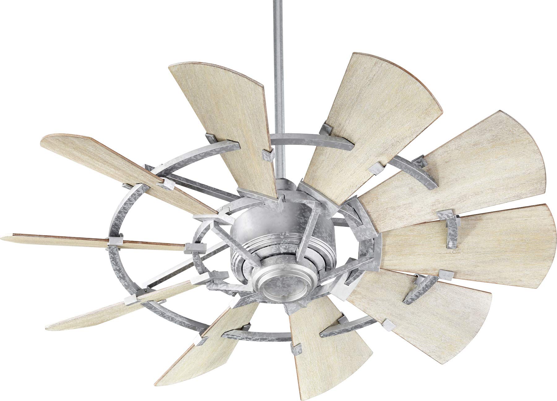 Quorum94410-9 Restoration 44``Ceiling Fan from Windmill Collection in Pewter, Nickel, Silver Finish,
