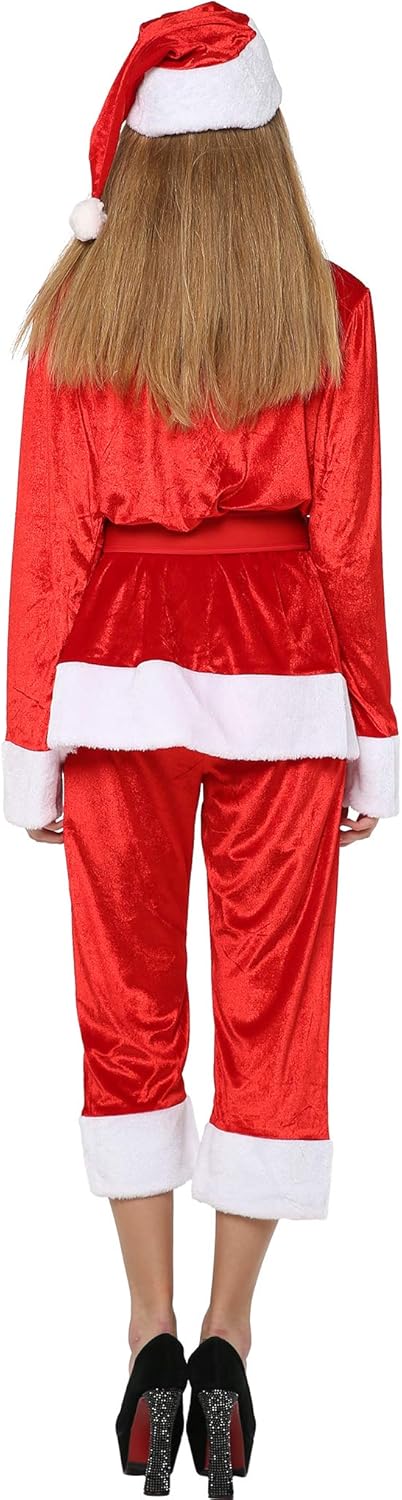 EraSpooky Women’s Christmas Santa Costumes Mrs Claus Costume for Women Santa Outfit Dress - Image 2