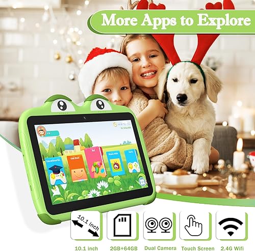 Miniatura 2 de YINOCHE Tableta para niños de 10 pulgadas para niños, Android de 64 GB, tabletas para niños pequeños con funda, controles parentales, WiFi, tabletas