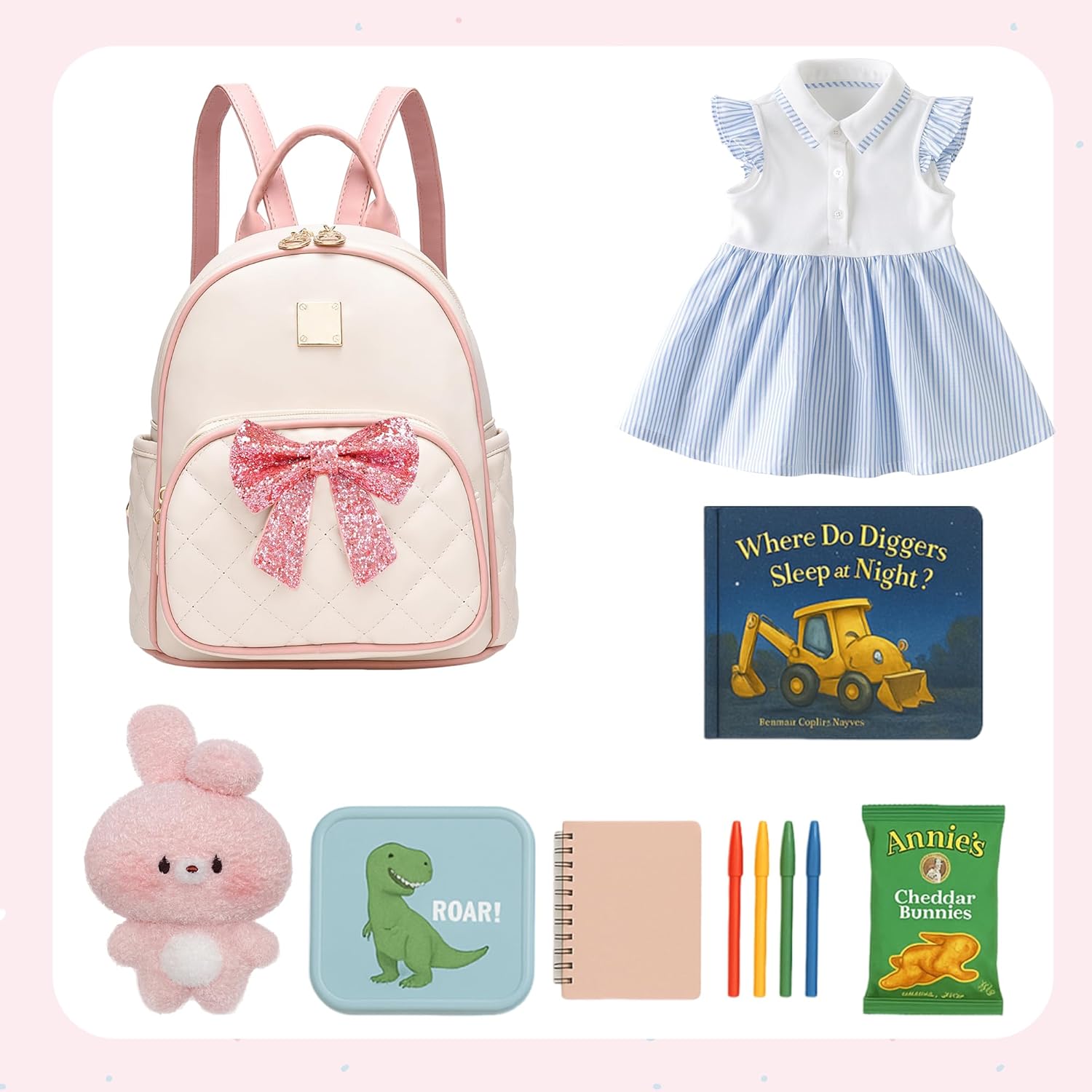 I IHAYNER Mini Backpcak for Girls Small Bowknot Quilted Leather Backpack Purse for Women Travel Cute Trendy Stuff Gifts for Kids Hot Pink - Image 2