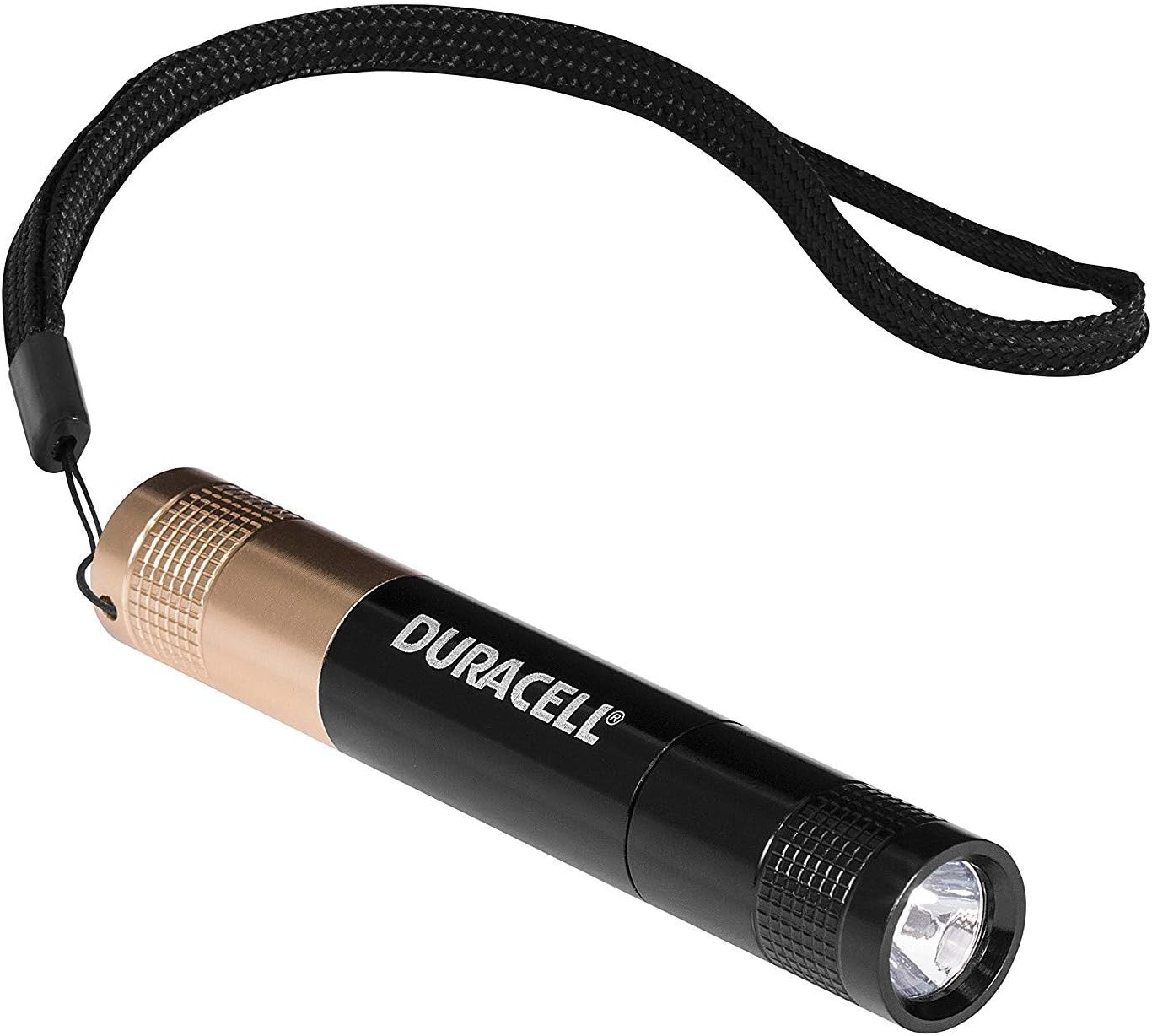 Duracell Flashlight, Tough PERSONAL Series Keyring Torch, 20 Lumen LED Light with Lanyard, Black Aluminium Finish, Duracell Batteries Included (Pack of 1) (KEY-3)