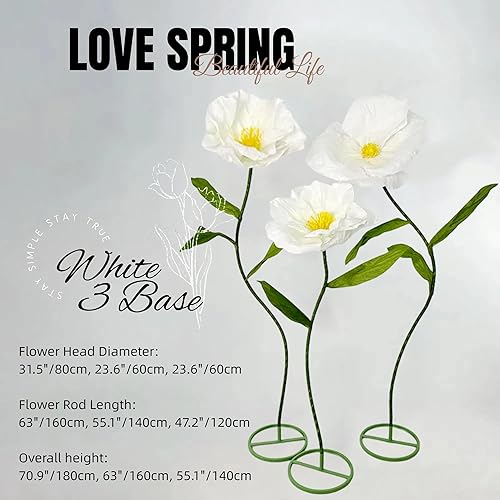 Miniatura 9 de Flores gigantes para decoración, flor artificial grande de 5.9 pies para boda, recepción, cumpleaños, fiesta de Navidad, telón de fondo, despedida