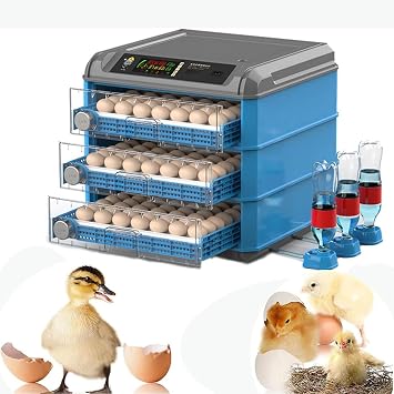 Egg Incubator,128/192/ 256/500 Capacity Poultry Hatcher Machine with Automatic Egg Turning,Temperature & Humidity Control LED Screen for Chickens Ducks and Birds192
