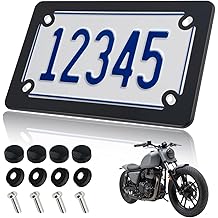 Stainless Steel Motorcycle License Plate Frame,High Strength Motorcycle Plate Frame for Anti-Scratch Protection,Universal Motorcycles Tag Frames Kit with Screws & Washers